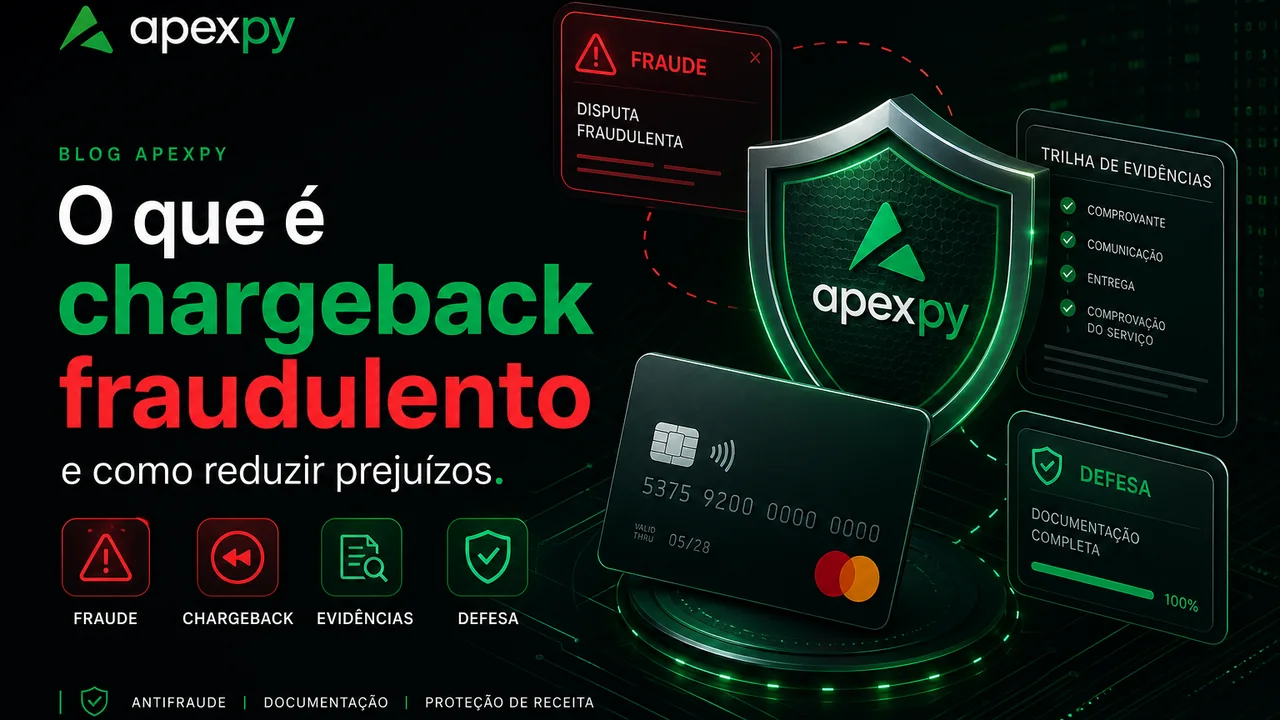 Painel de defesa de chargeback com evidências