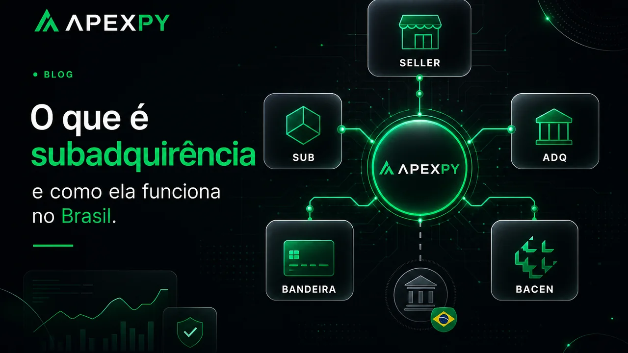Diagrama de seller subadquirente adquirente e bandeira