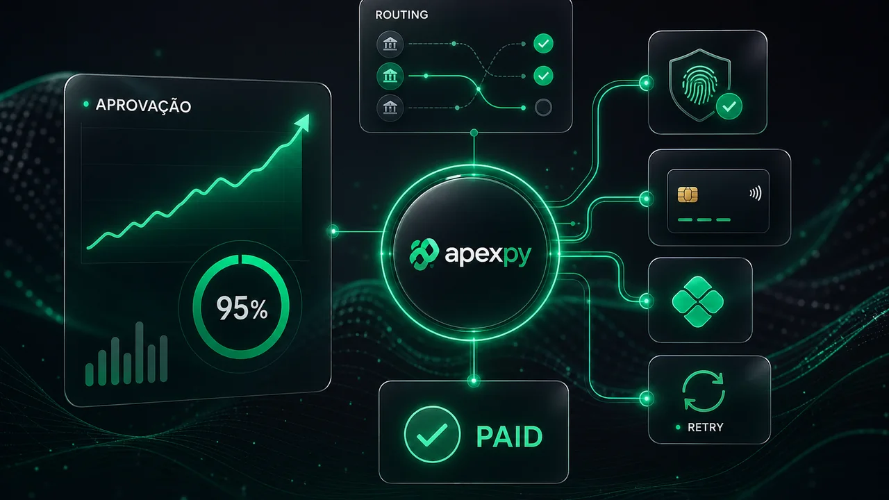 Dashboard ApexPy de taxa de aprovação e roteamento inteligente