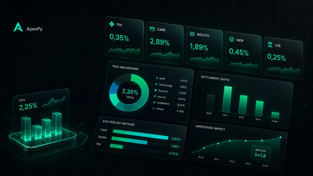 Decomposição das taxas de um pagamento online