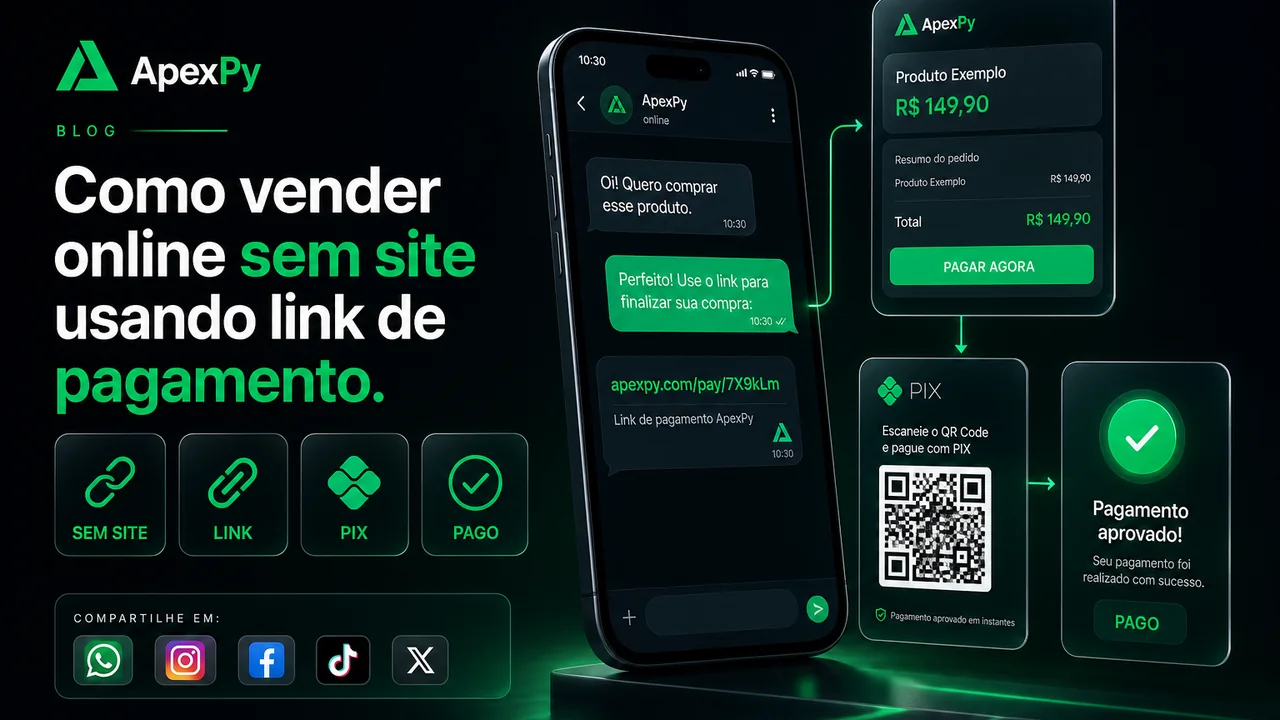 Venda por chat com link de pagamento e pix aprovado