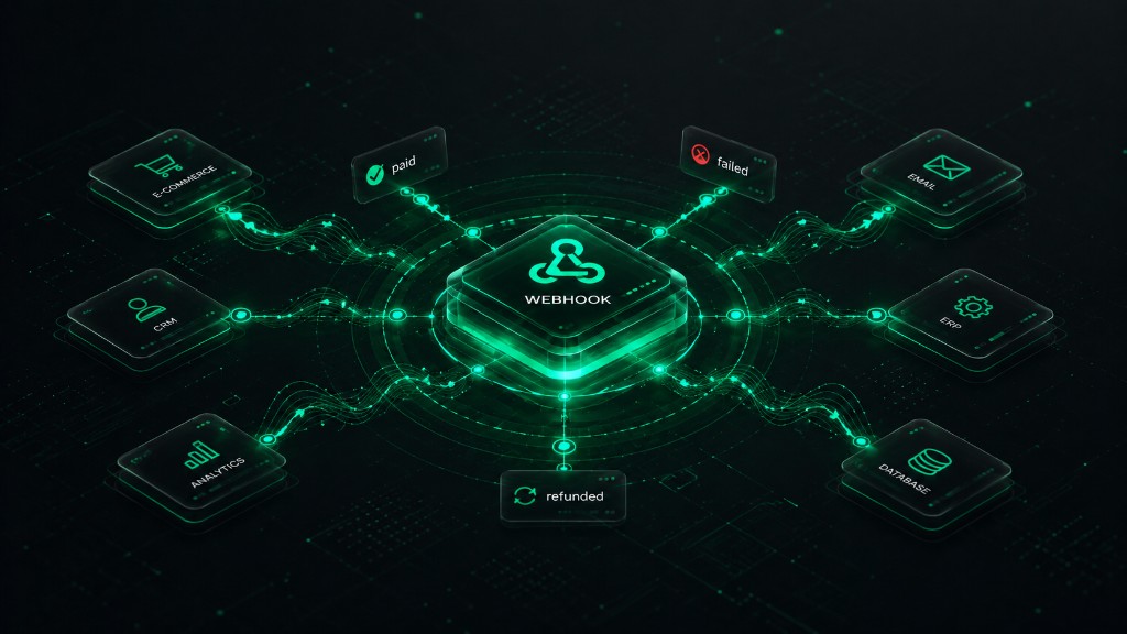 Diagrama de webhook disparando eventos em tempo real